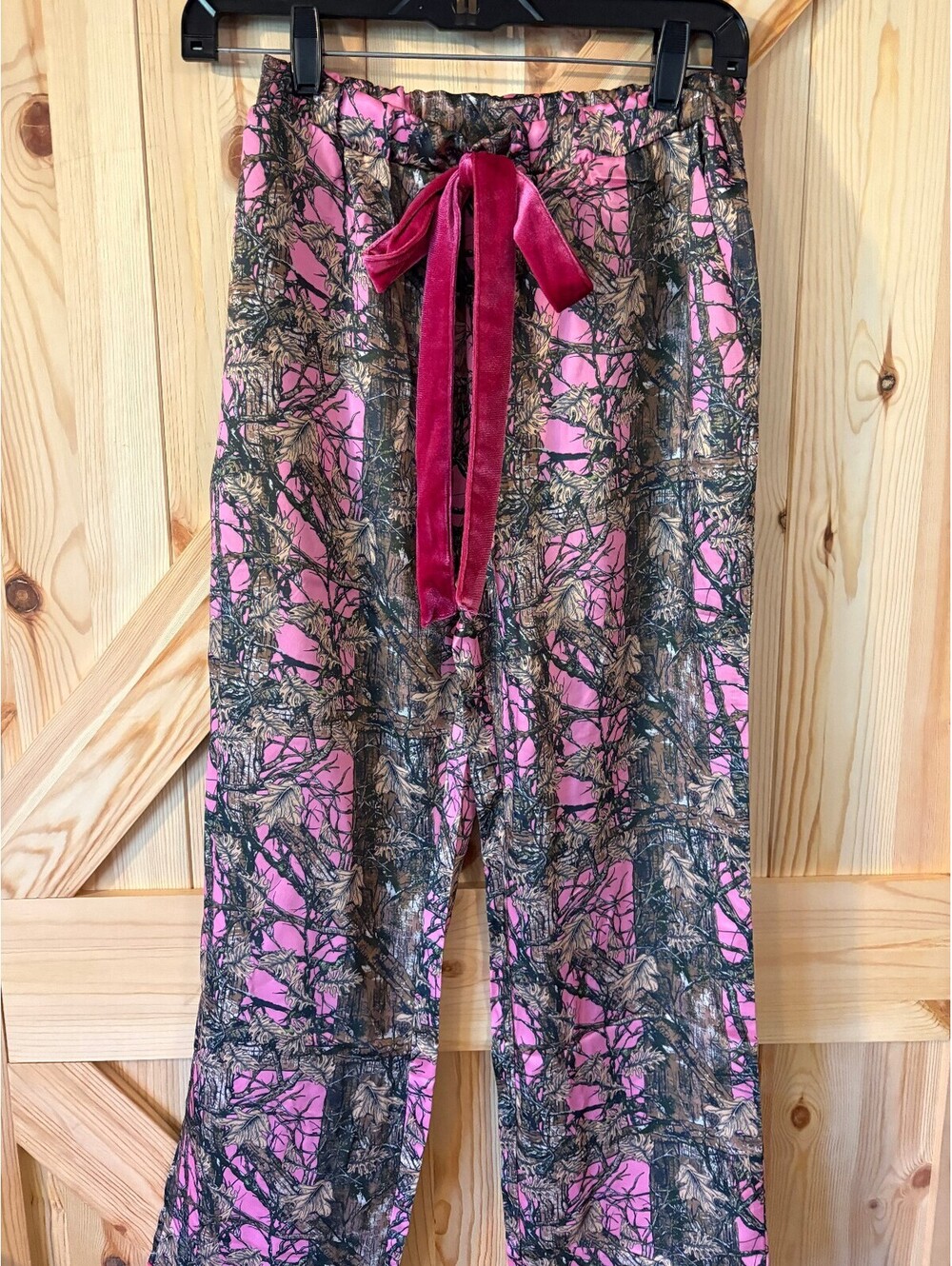 Simply Southern Pink Camouflage Lounge Pants with Velvet Tie XS